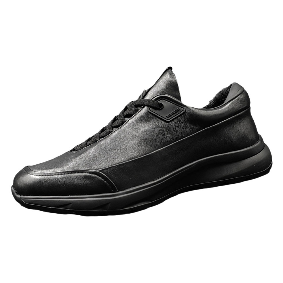Men's leather black casual shoes European station men's shoes first layer cowhide niche versatile shoes autumn fashion shoes men