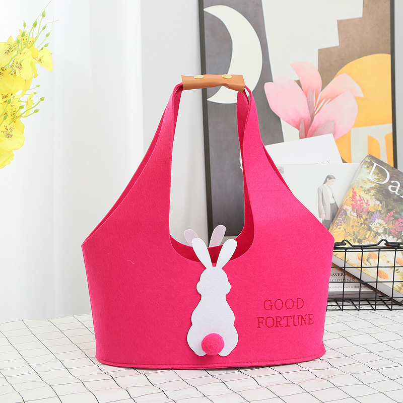 Picture of Felt Bag Custom Accompanying Gift Cartoon Felt Handbag One-year-old Hundred-day Banquet Handmade Felt Handbag Gift Bag