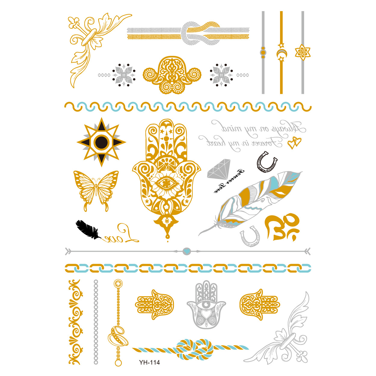 Picture of Bronzing tattoo stickers manufacturers in stock wholesale waterproof tattoo stickers fashion tattoo stickers