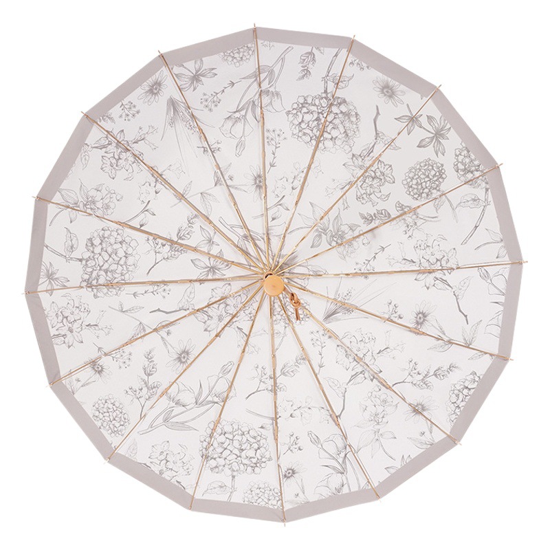 Umbrella Girls High-value Vintage Umbrella Women's Sunny and Rainy Dual-use Folding Sun Covering Umbrella Sun Protection Double-size Umbrella Customization