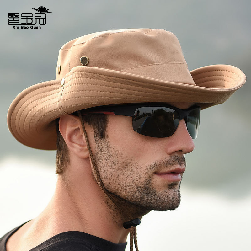 9043 Outdoor Sun Hat Men's Mountaineering Hat Large Brim Breathable Hat Men's Sun Protection Hat Sun Protection Fisherman Hat
