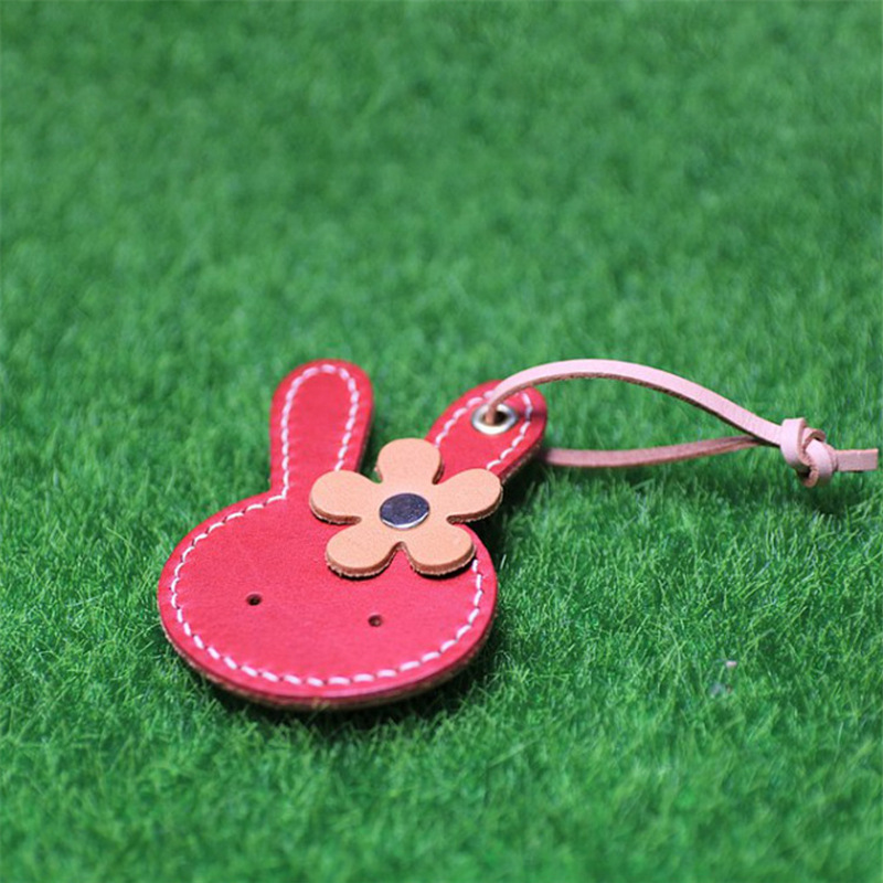 Picture of New 2023 Rabbit Year Red Rabbit Keychain Pendant Cute Rabbit Leather Keychain Bag Pendant