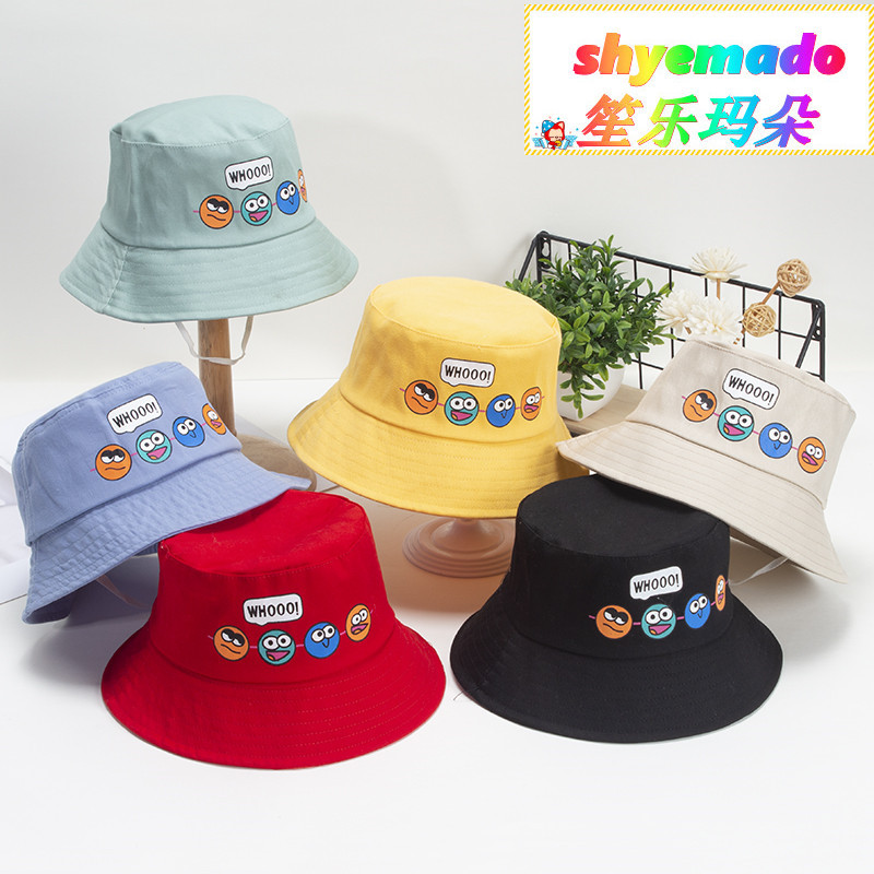 Children's Spring New Hat Boys and Girls Cartoon Cute Fisherman Hat Korean Baby Travel Sunshade Big Rim Basin Hat