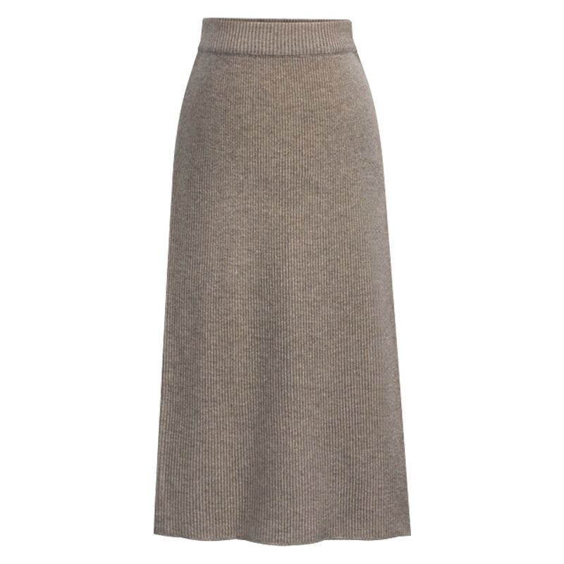 Picture of Skirt women's slimming mid-length plus size woolen skirt split hip skirt one-step skirt high waist long skirt 75cm