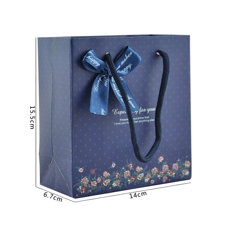Picture of Blue Bow Gift Bag Father's Day Tote Bag Gift Bag Paper Bag Back Gift Bag Tote Bag Wholesale