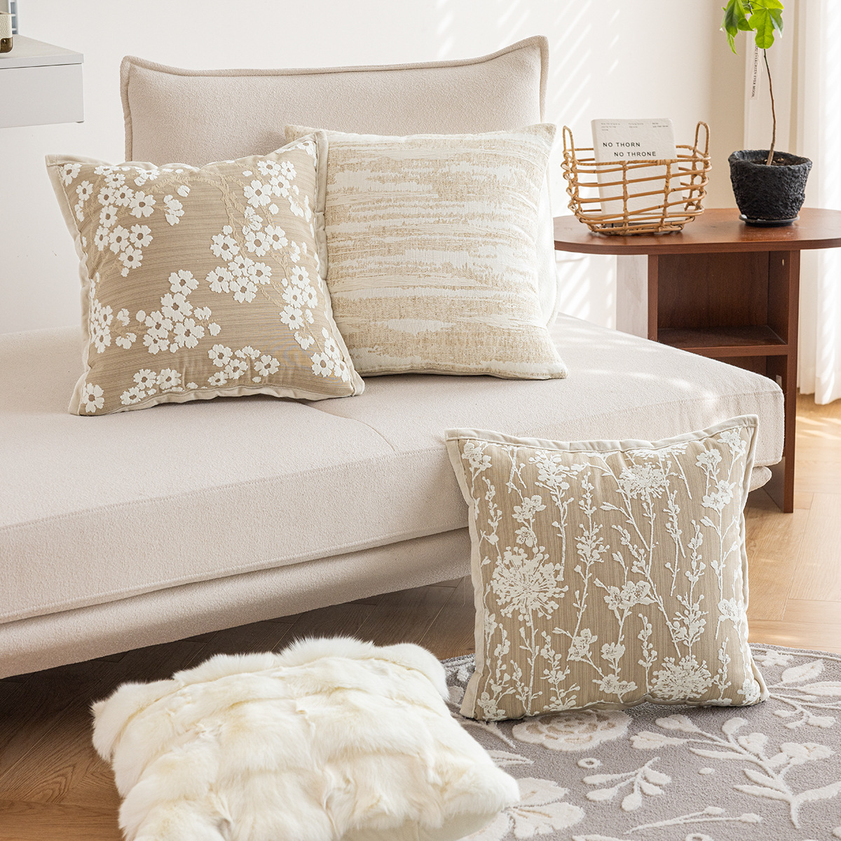 Light French living room sofa pillow cream wind model room decoration pillow bed backrest jacquard pillow case wholesale