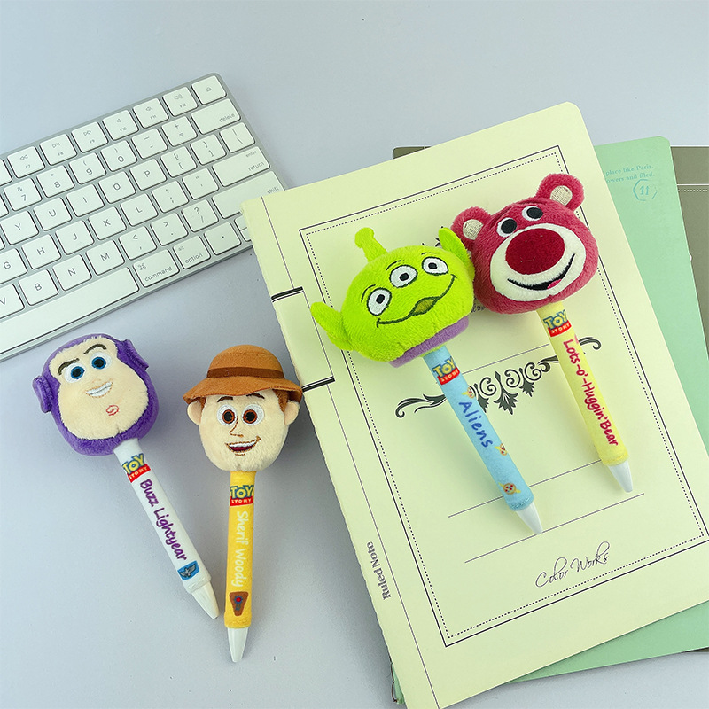 Picture of Toy Story Student Press Pen, Three-Eyed Dragon, Strawberry Bear Plush Pen, Office Writing Pen, Plush Creative Pen