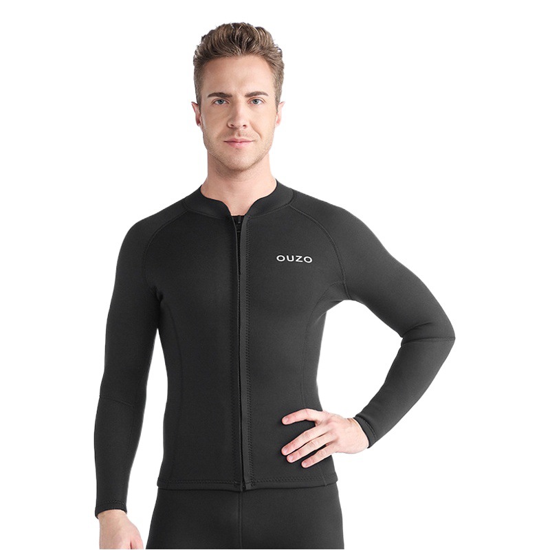 1.5mm Wetsuit Split Surfing Suit Men's Long-Sleeved Top Warm Swimsuit Sweat Suit Yoga Suit Diving Mother Suit