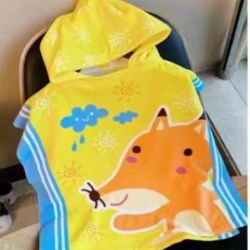 Picture of Cute Cartoon Children's Bath Towel Cloak Soft Skin-friendly Hair-free Bath Water Absorbent Quick-drying Wearing Baby Bath Towel
