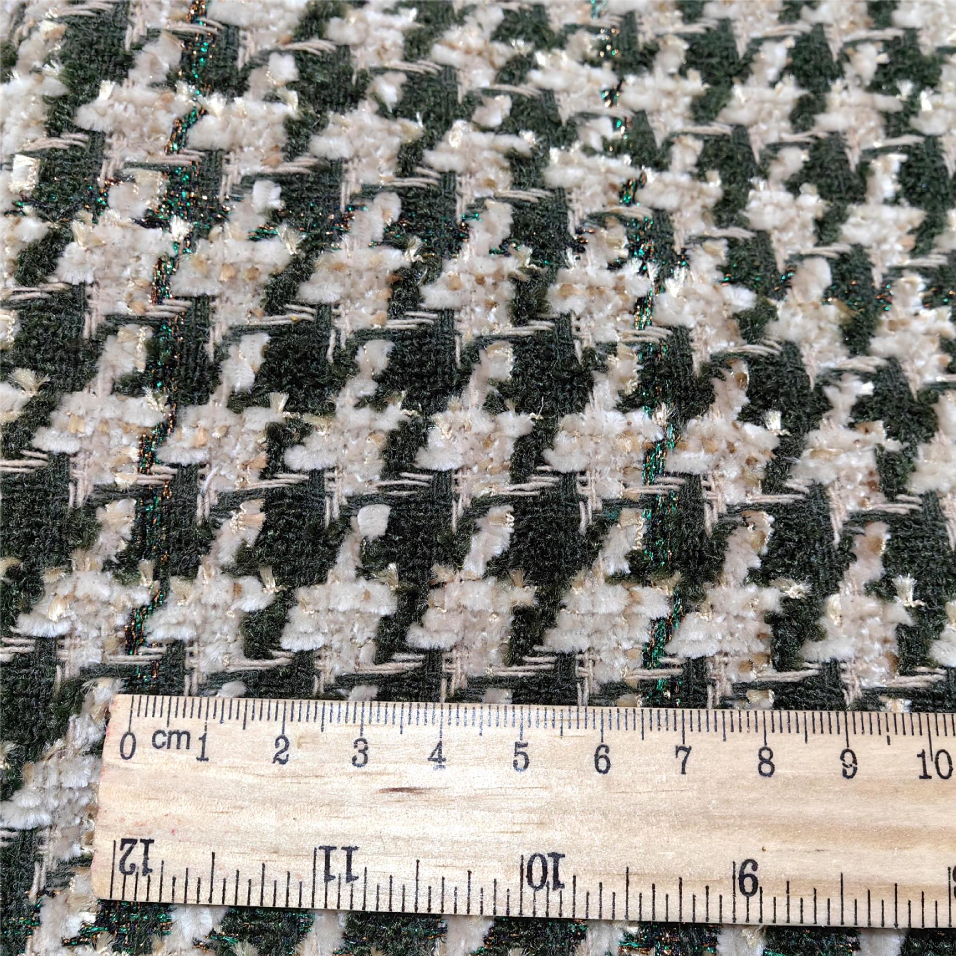 Picture of Slub tweed plaid bright silk chenille houndstooth children's clothing woolen small plaid autumn and winter overcoat fabric
