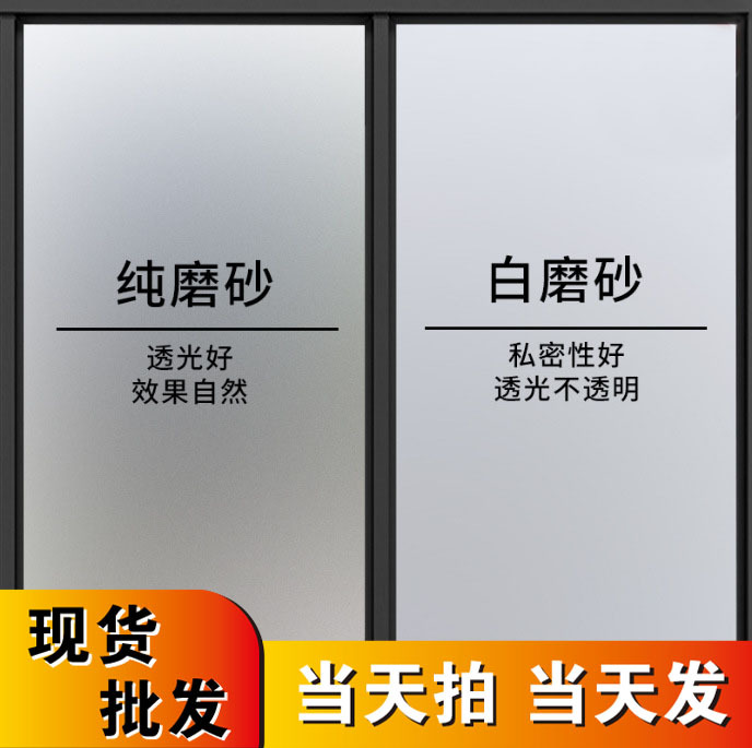 Electrostatic Frosted Glass Film for Home Use, Glass Stickers for Bathroom, Office Windows, Balcony, Translucent but Opaque