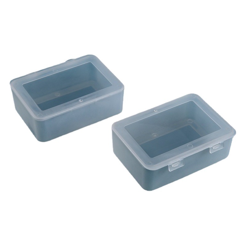 Rectangular frosted plastic box pp flip jewelry storage box sample display box hardware plastic packaging box