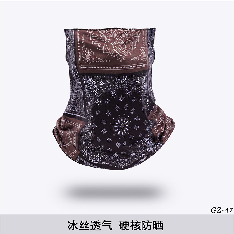 Picture of Outdoor ice silk mask changeable ear scarf men's and women's bicycle riding hood collar sun protection scarf summer