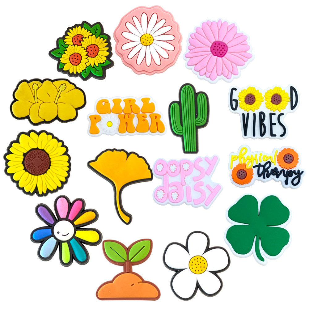 suit Small Fresh and Cute Style Series Cave Shoes Shoes Flower PVC Soft Rubber Shoes Decorative Buckle Cave Shoes Flower Shoes