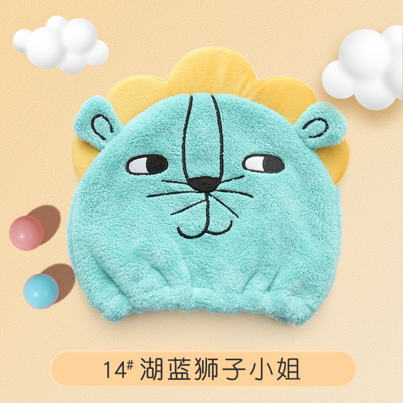 Picture of Creative hair drying towel shower cap cute cartoon coral fleece headscarf hair towel absorbent quick-drying hair drying cap for women