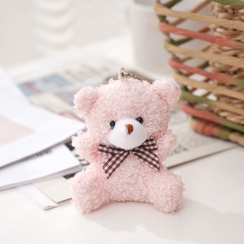 Picture of New bear plush doll bow tie bear key chain pendant creative bag cute accessories manufacturers supply
