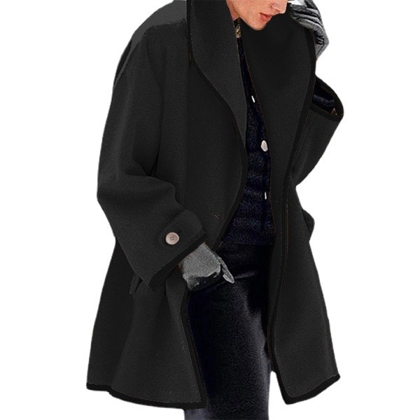 Picture of Plus-size spring clothing Nordic Autumn and Winter Simple Personality Thin Hooded Woolen Women's Outside