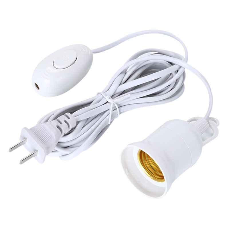 E27 screw hanging lamp holder with independent switch two plug extension line 3 meters 5 meters household hanging lamp holder