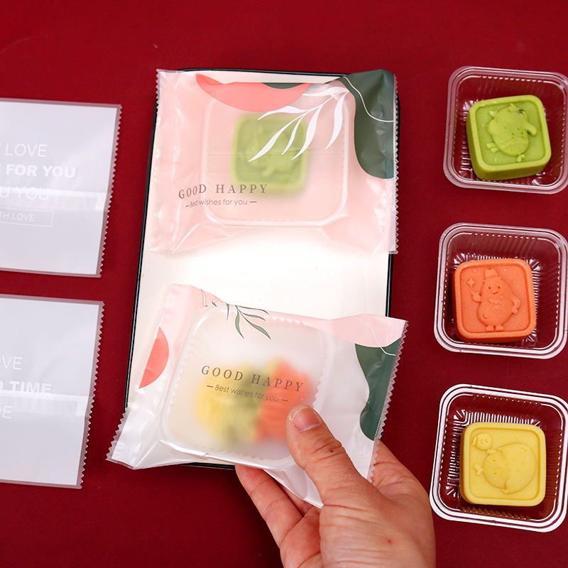 New Mid-autumn moon cake packaging bag 80g snow Mei Niang Biscuit 125g egg yolk crisp original fresh food packaging bag