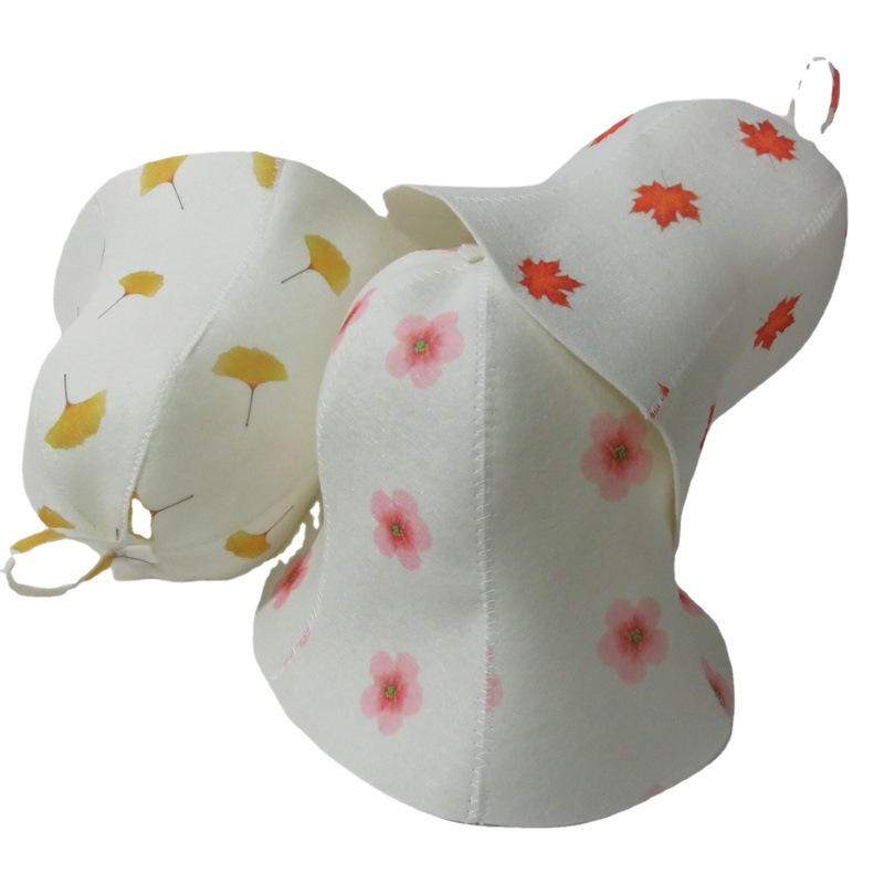 Manufacturer Wholesale 2025 Printed Felt Sauna Hat, Heat-Insulating and Water-Absorbing Shower Cap, Cross-Border Trade, Amazon Heat Insulation Upgrade