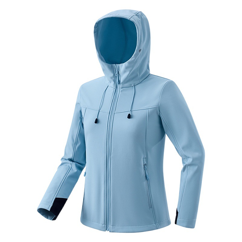Outdoor Soft Shell Jacket Windproof and Waterproof Warm Jacket Pure Color Cardigan Hooded Mountaineering Fishing Clothing Can Be Purchased with Logo Printed