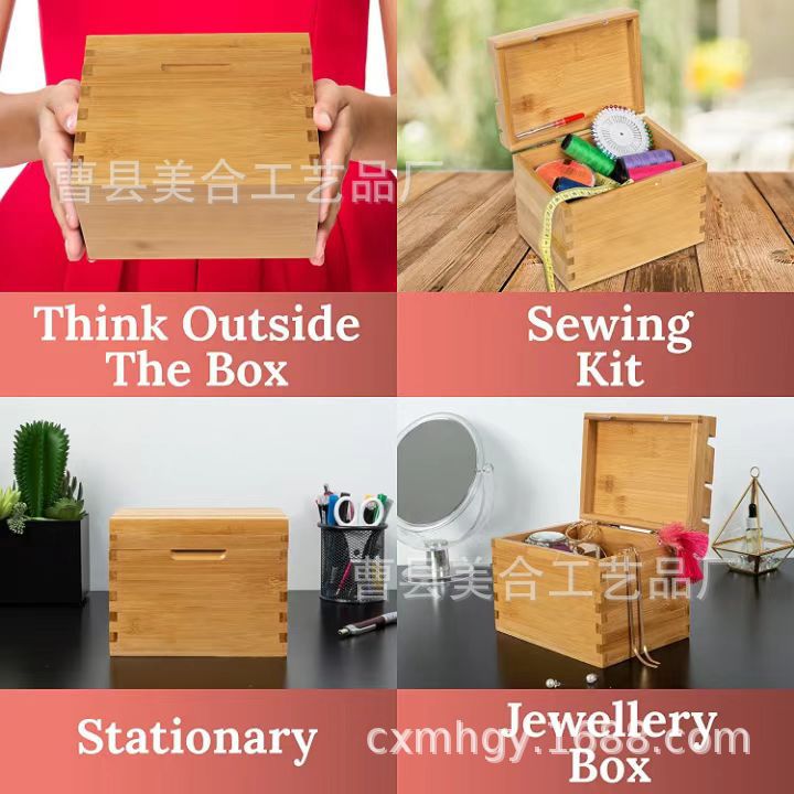 Bamboo Flip-Top Recipe Card Wooden Box Kitchen Countertop Recipe Storage Box Multi-Purpose Partition Flat Cardboard Box