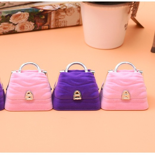 Spot Fashion Ladies Handbag Suitcase Flocking Doll Jewelry Ring Necklace Jewelry Box