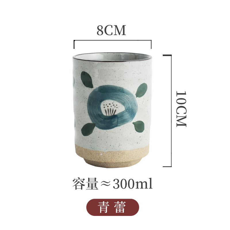Picture of Japanese Style Creative Ceramic Vintage Tea Cup Sushi Cup Stoneware Straight Body Cup Stoneware Water Cup for Household Restaurant