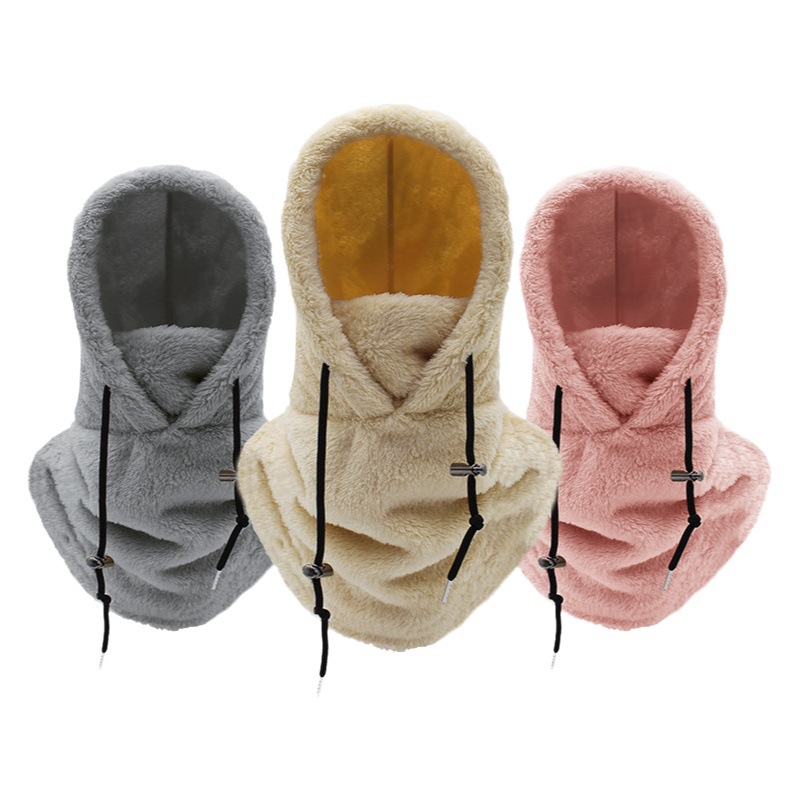 Winter Cycling Warm Mask, Ski Hat, Arctic Velvet Hood, Neck Scarf, Windproof and Coldproof All-In-One Fleece Hood