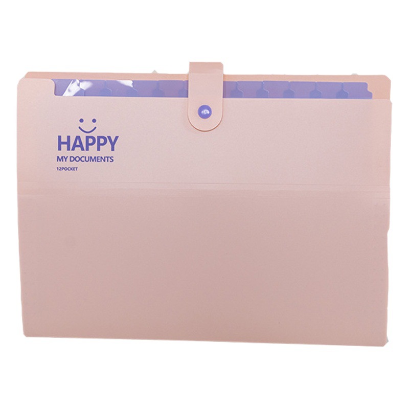 12 into the new hot storage bag, Smiley pp folder test paper organ bag multi-layer financial portable folder