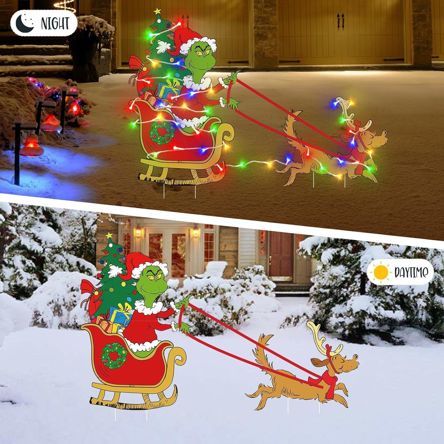 Christmas Yard Decorations Grinch outdoor decoration ground plug Silhouette Christmas decoration