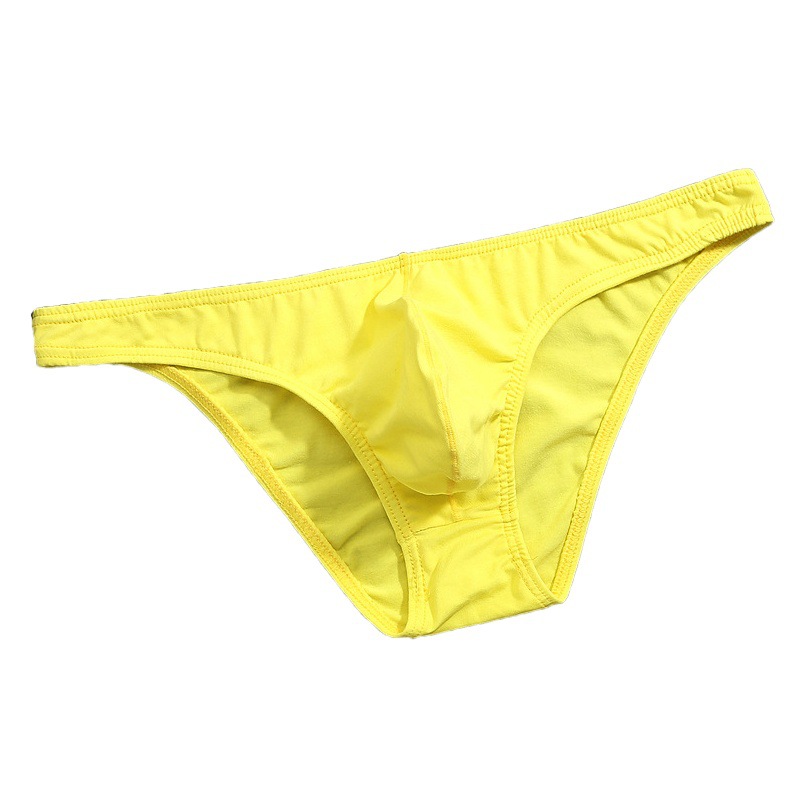 Men's triangle Cotton solid color low waist U convex breathable underwear sexy tight narrow edge cotton small triangle men's pants