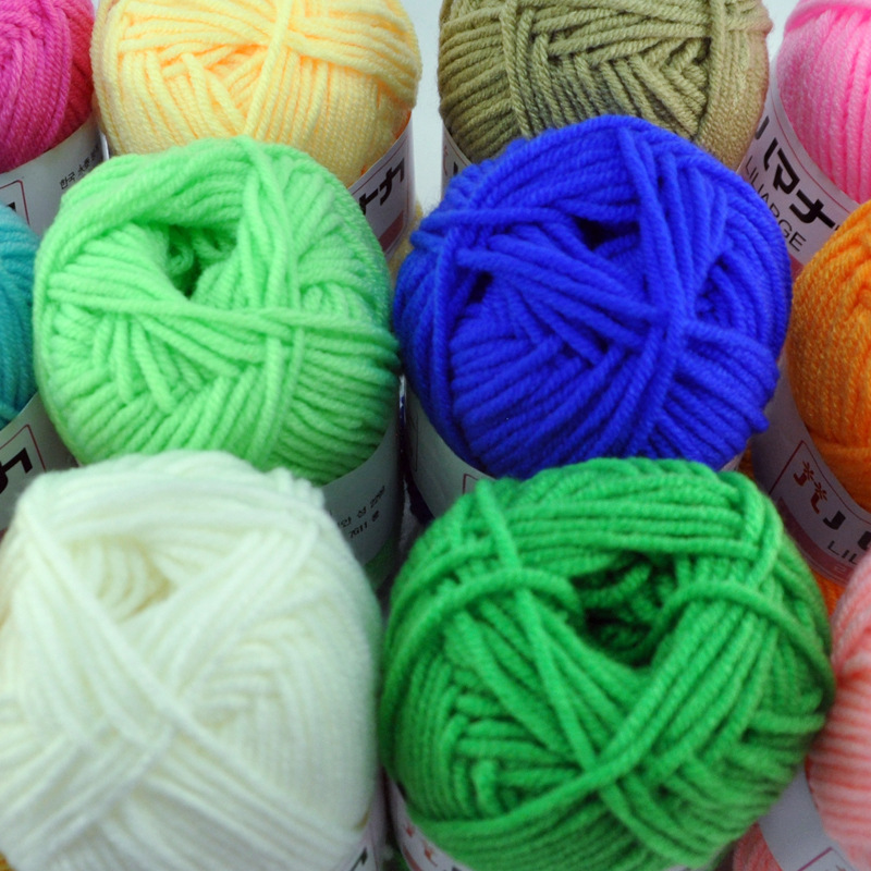 Picture of Four Strands of Combed Milk Cotton Wholesale 4-strand Korean Cotton Thread Baby Hand-knitted Medium Thick DIY Doll Baby Wool