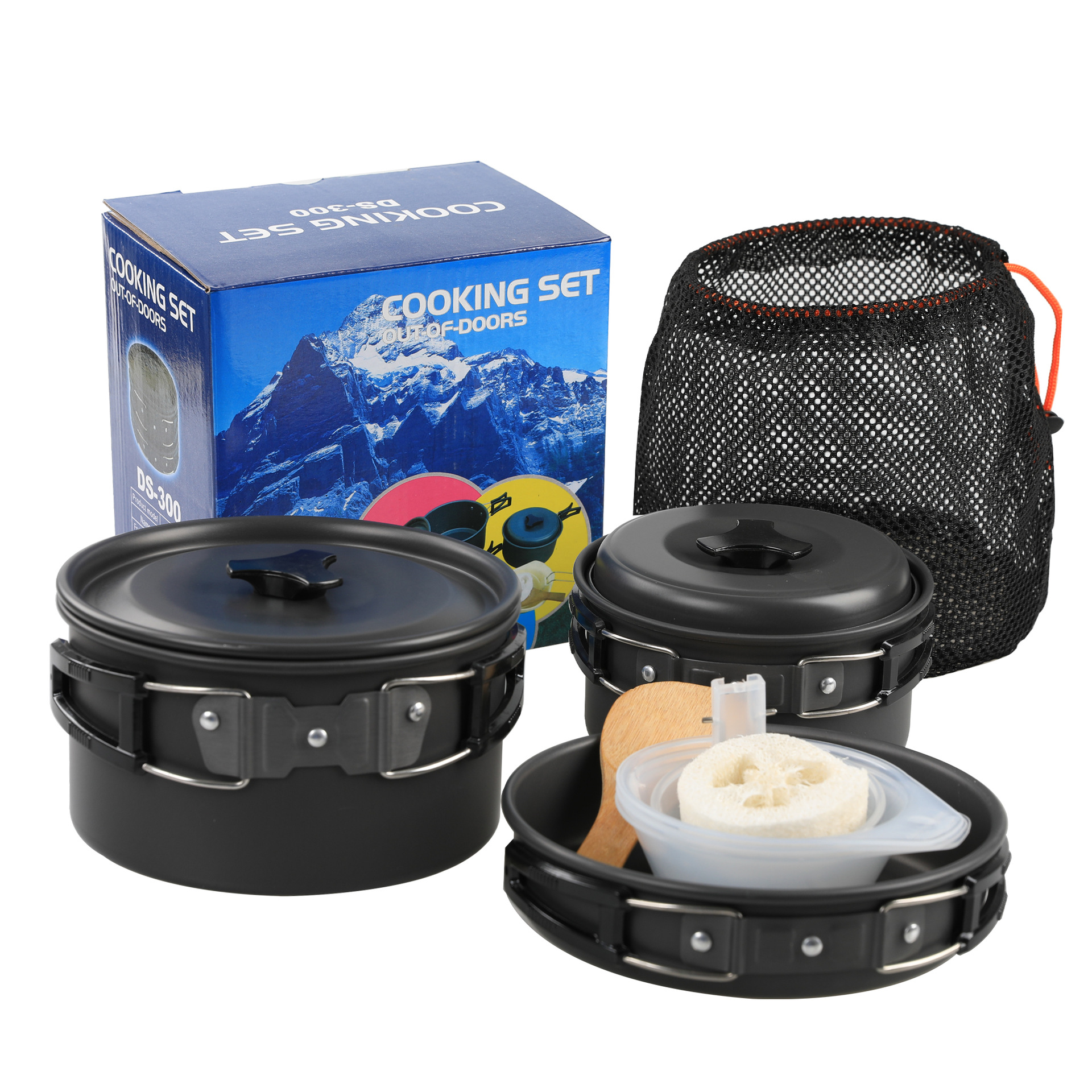 Picture of Outdoor portable camping pot set DS-300 pot set 2-3 people picnic barbecue tableware multi-functional pot set Wholesale