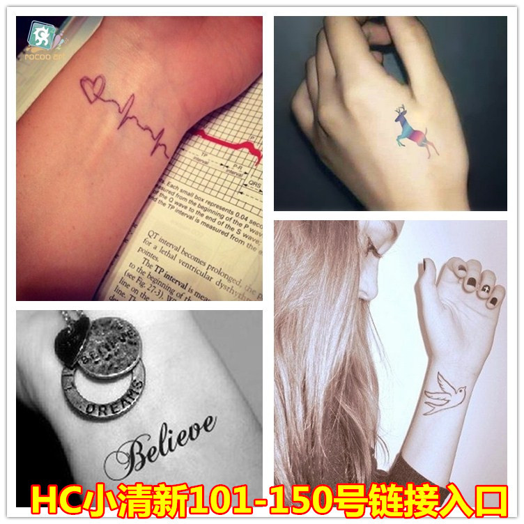 South Korea Hot Sale Harajuku Waterproof Small Fresh Tattoo Stickers English Letter Tattoo Stickers Wholesale HC87-HC143