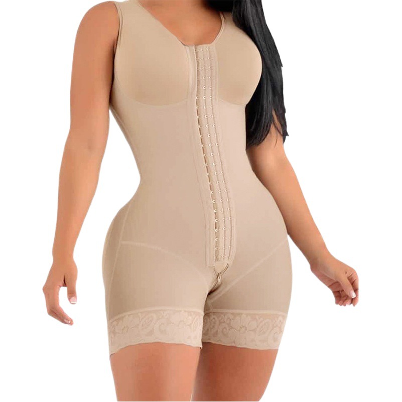 European and American New Three-breasted Buckle Body Shaping Clothing Crotch Zipper Tight Underwear Belly-lifting Hip Body-lifting Body-fitting Dress