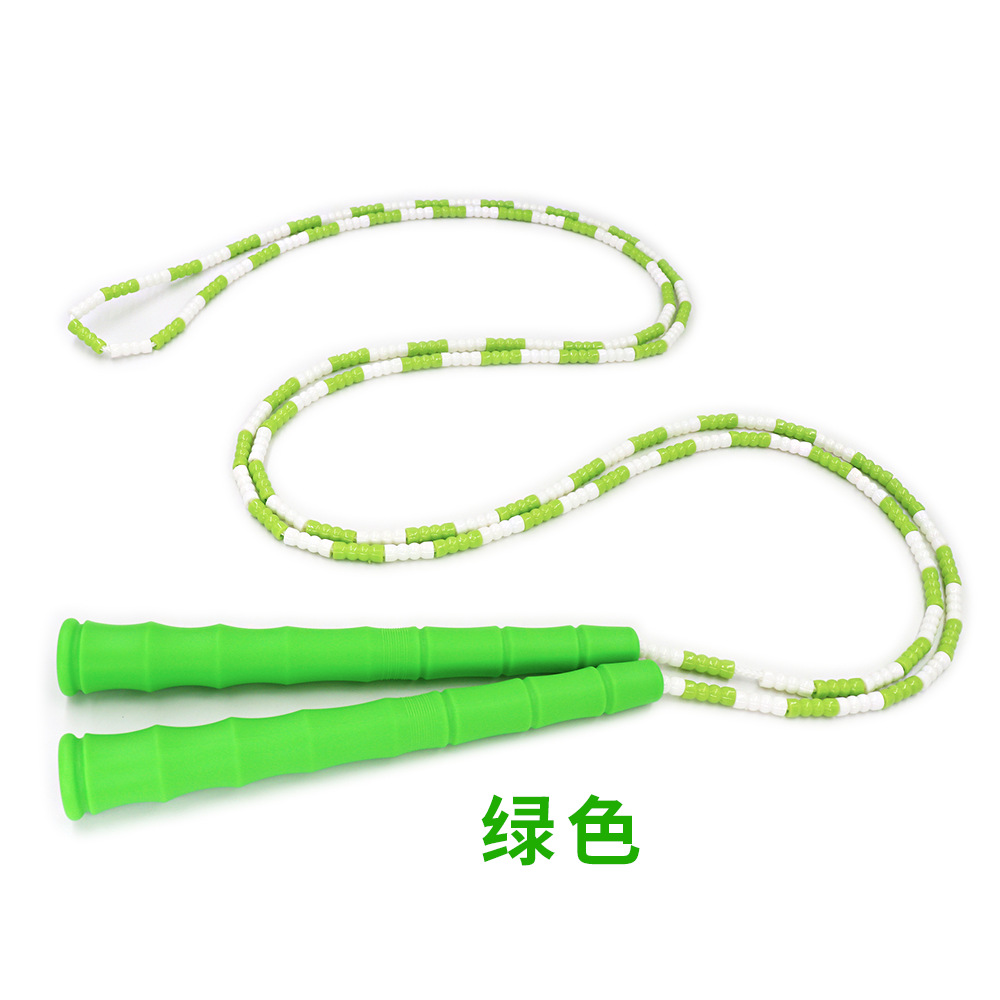 Picture of Manufacturer Wholesale Children's Fitness Sports Pattern Skipping Rope Kindergarten Competition Soft Bead Bamboo Skipping Rope for Primary School Students