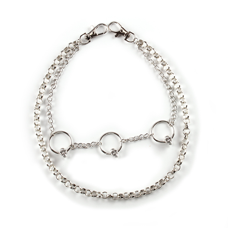 Picture of European and American cross-border personalized popular skull ring waist chain accessories hip hop punk style fashion double-layer pants chain