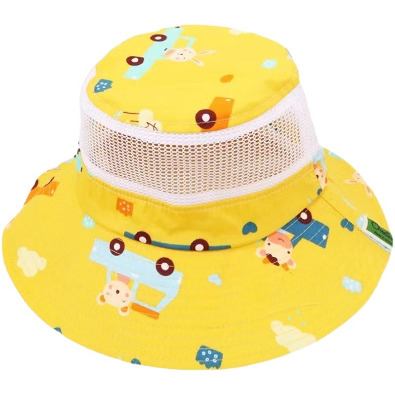 Children's Pure Cotton Sun Protection Hat Adjustable Summer Thin Baby Sun Hat Boys Handsome Mesh Fisherman Hat Women