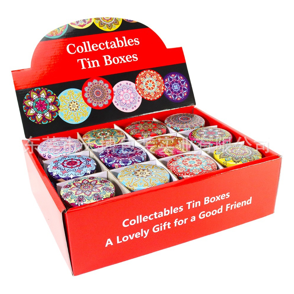 Round Drum-shaped Metal Scented Tea Tea Tea Tea Iron Box Biscuit Box Egg Roll Candy Jar Aromatherapy Candle Packaging Tinplate Jar
