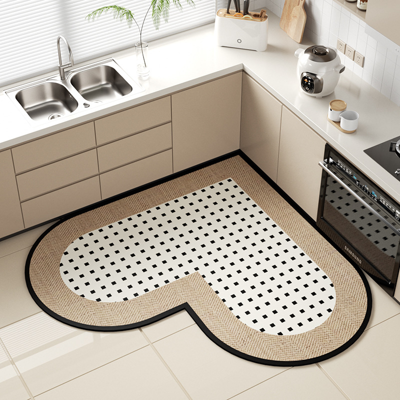 Picture of Cross-border Wholesale Diatom Mud Floor Mat Bathroom Absorbent Foot Mat Simple Dirty Resistant Anti-skid Mat Household Kitchen Tianjin Floor Mat