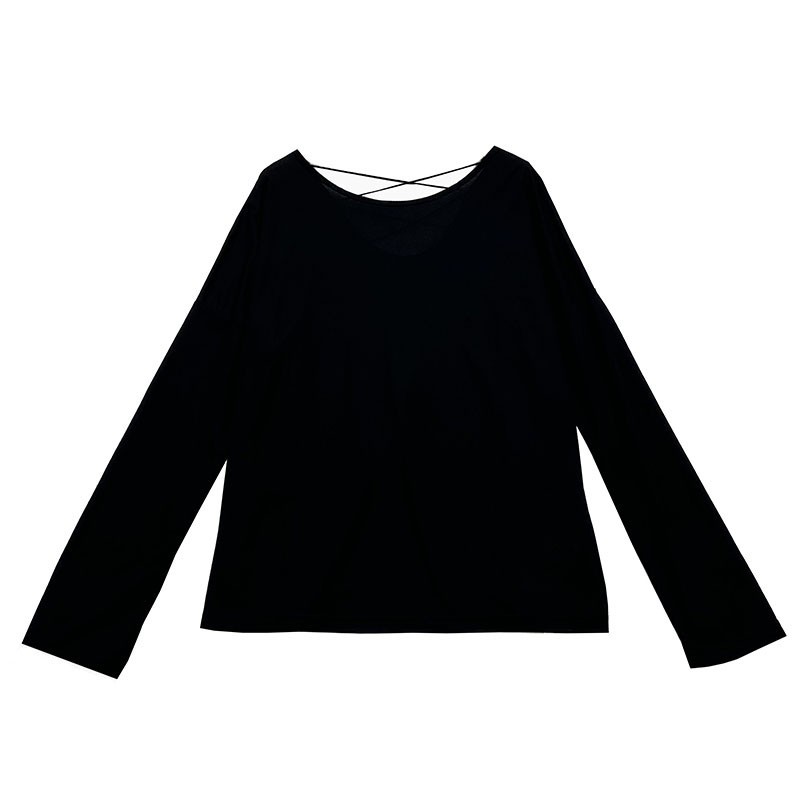Picture of Loose Version of Thin Backless Long-Sleeved Sun Protection T-Shirt Women's Air-Conditioned Blouse Niche Design Top Summer Light