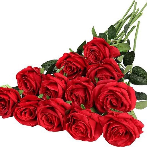 Picture of Simulated Rose Single Stem Silk Cloth Artificial Flower Wedding Home Auditorium Decoration Bouquet Wholesale Wedding Arrangement