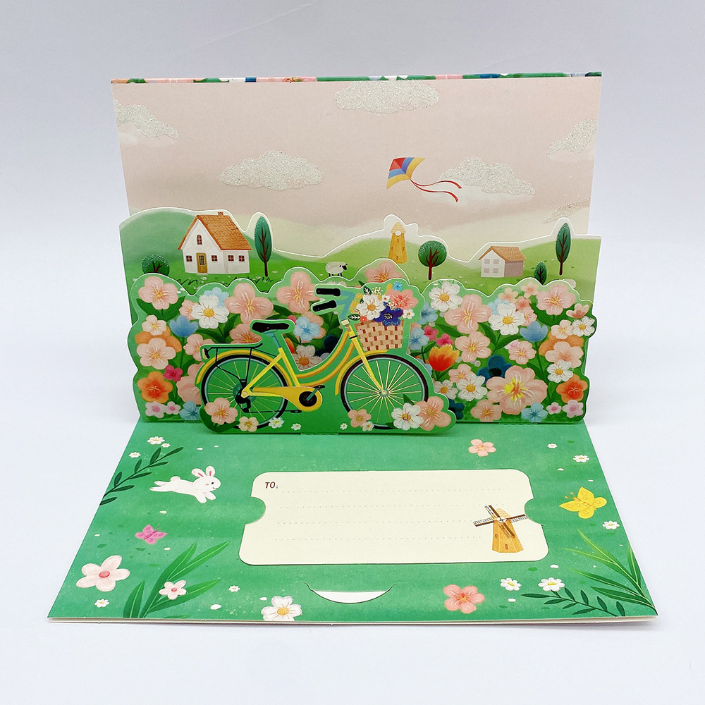 Picture of Mother's Day 3D Stereo Greeting Card Desktop Decoration Bronzing Ins Style Birthday Gift Children's Holiday Thank You Blessing Card