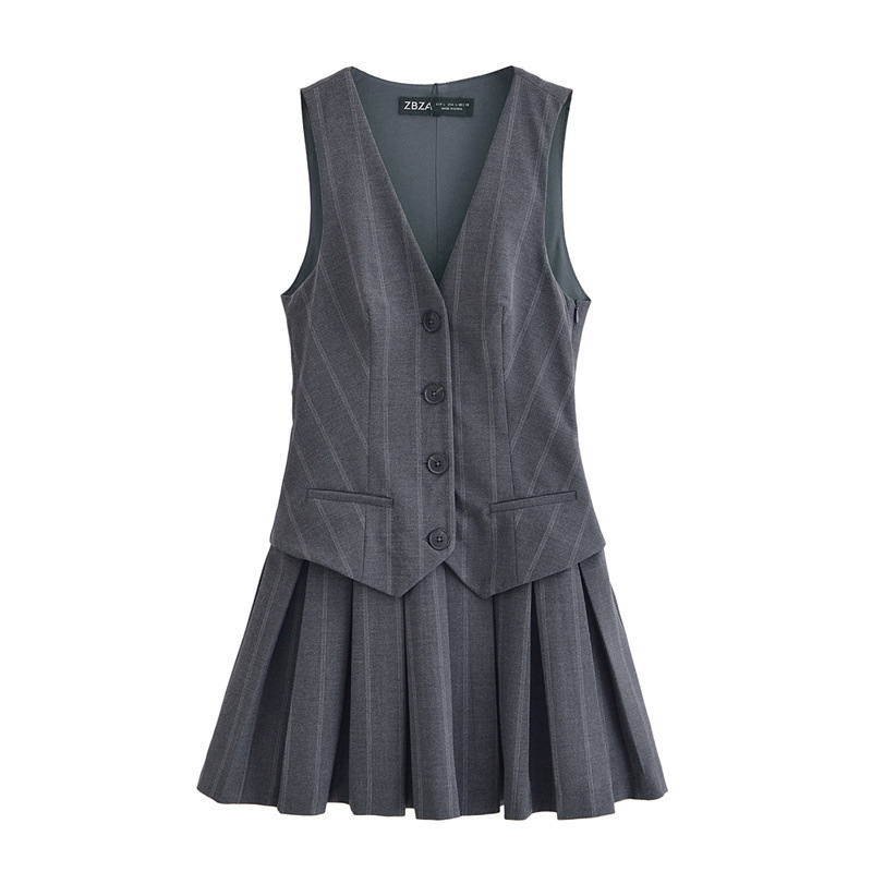 SAW AliExpress independent station dress women's European and American style V-neck vest sleeveless temperament 9368558