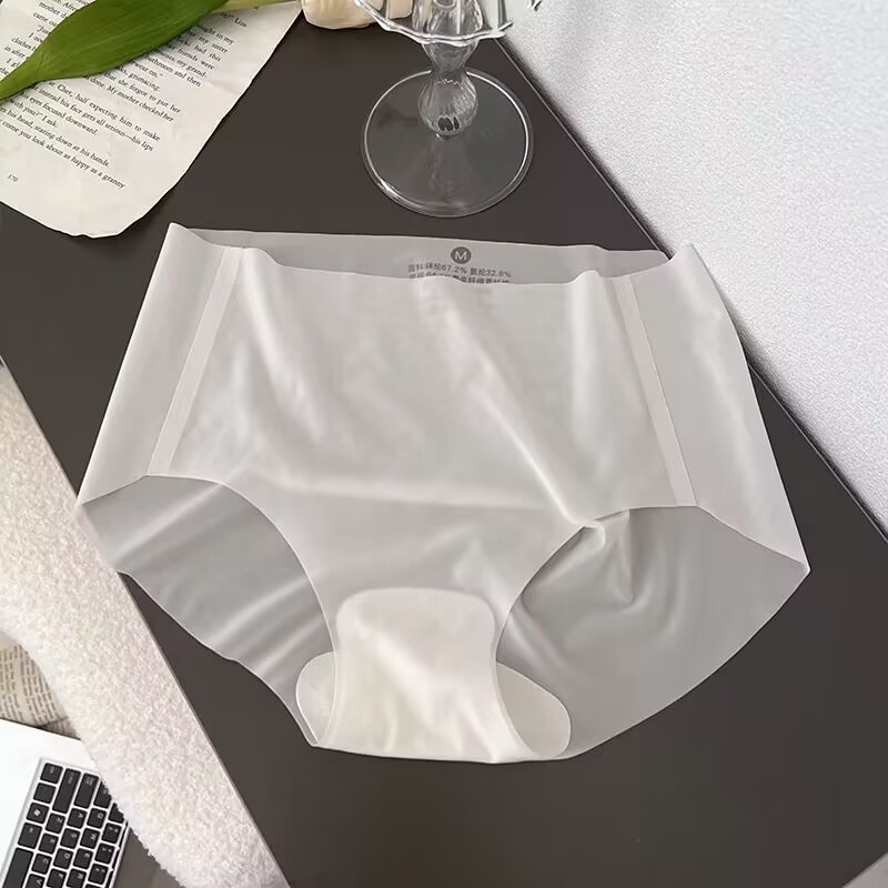 Picture of Nude Ultra-Thin Breathable Ice Silk Seamless Underwear for Women Invisible Mid-Waist Butt Lift Quick-Drying One-Piece Facial Mask Briefs