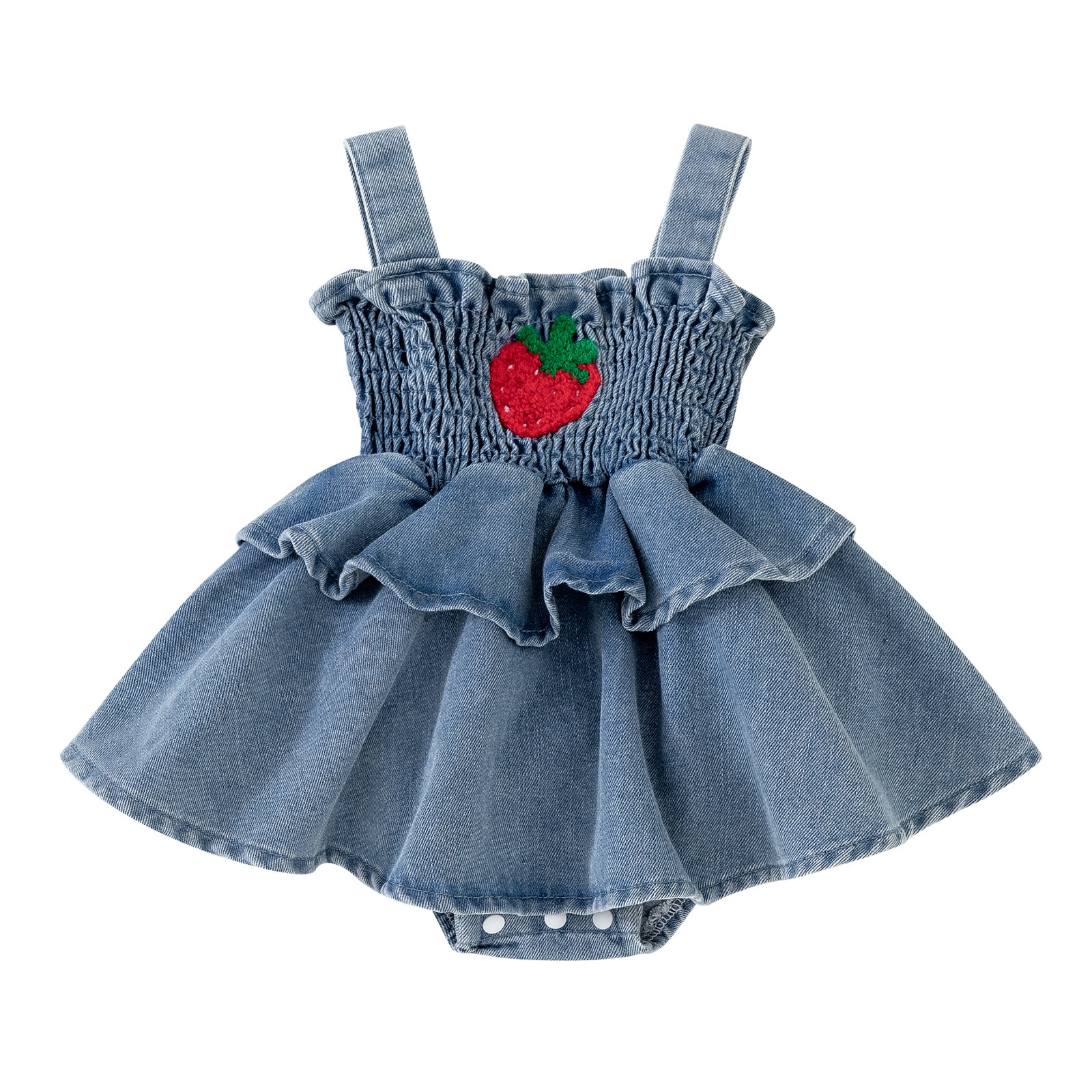 Picture of Cross-border summer new baby girl baby strawberry strap Denim cute ha skirt dress