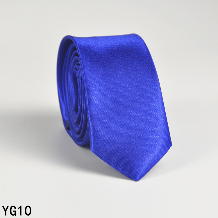 Picture of Solid color tie men's casual 5cm Korean style artificial silk narrow tie for workplace wedding business administrative wholesale
