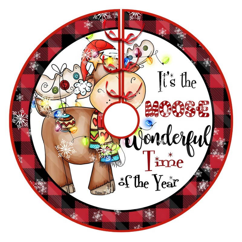 Christmas tree skirt Christmas decoration tree skirt snowman Christmas tree decoration Red Elk faceless doll tree skirt