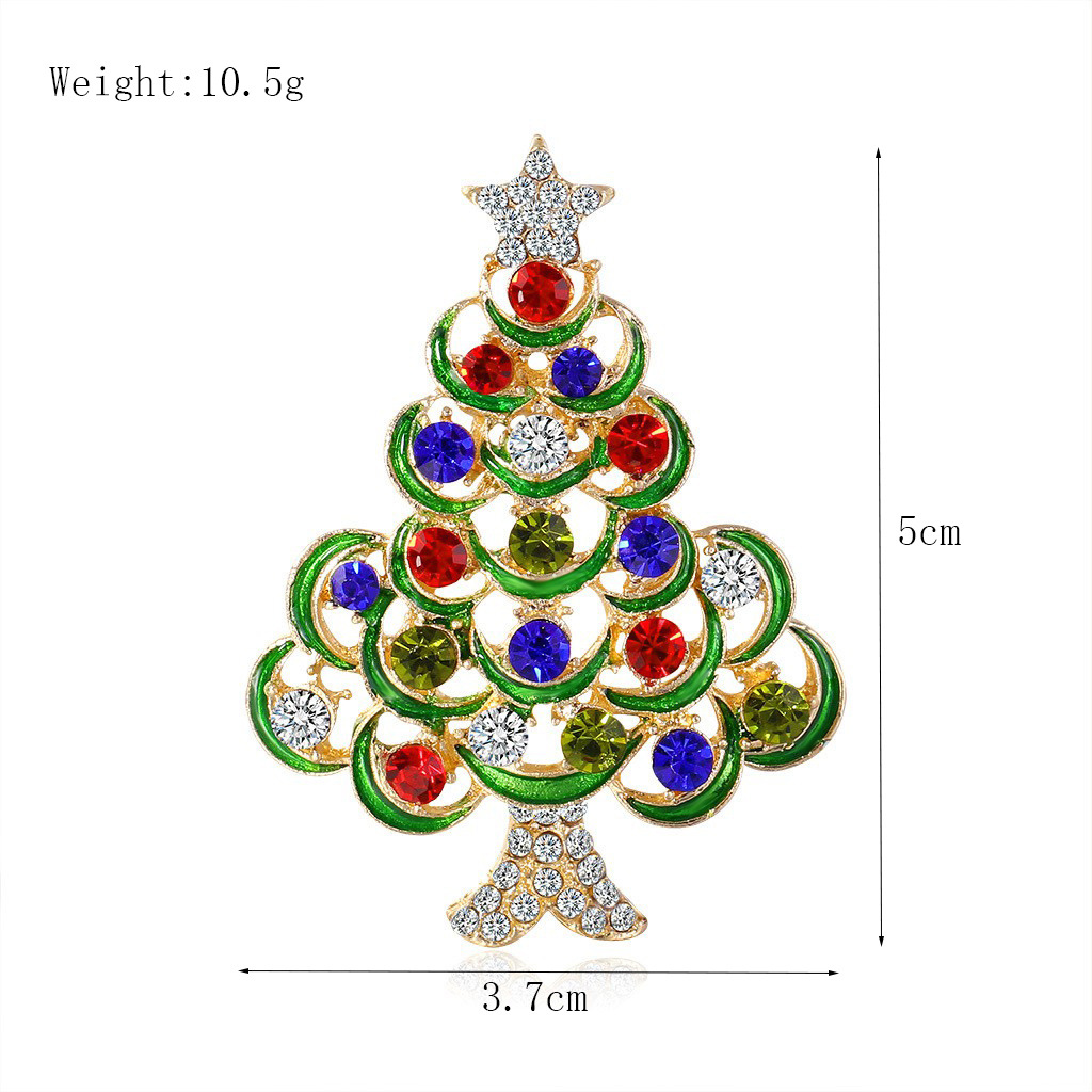 Picture of Lanhao European and American New Fashion Christmas Brooch Christmas Tree Shoes Elk Wreath Snowflake Bell Pin Women